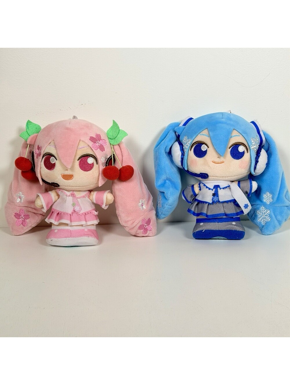 Hatsune Miku Plush Lot Sakura Miku Cherry & Snow Miku Winter Sega Preciality 8"